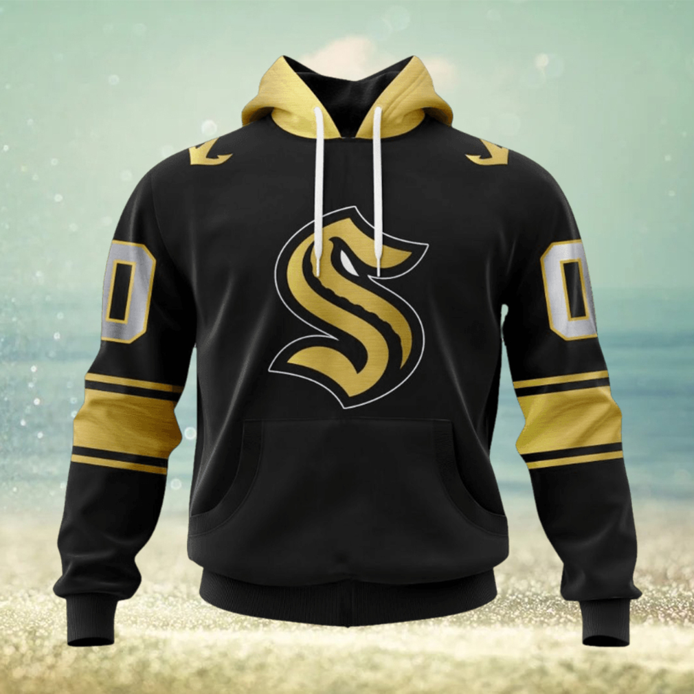 NHL Seattle Kraken Special Black And Gold Design Hoodie NHL Seattle Kraken Special Black And Gold Design Hoodie
