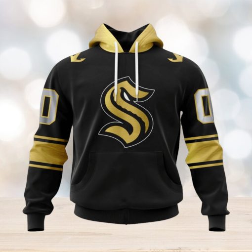 NHL Seattle Kraken Special Black And Gold Design Hoodie