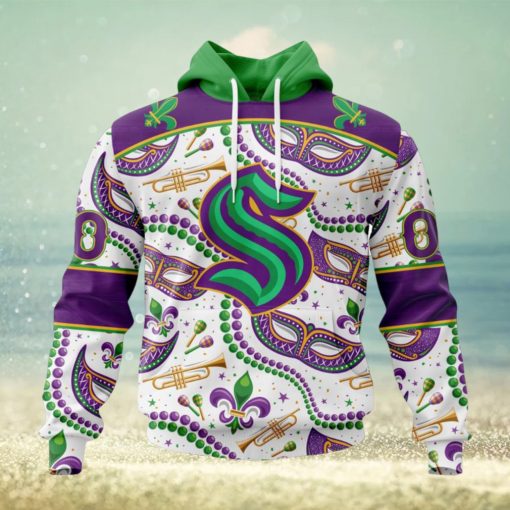 NHL Seattle Kraken Special Mardi Gras Design Hoodie