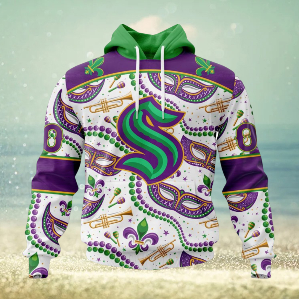 NHL Seattle Kraken Special Mardi Gras Design Hoodie NHL Seattle Kraken Special Mardi Gras Design Hoodie