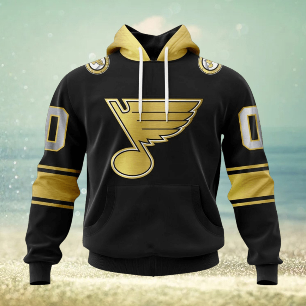 NHL St. Louis Blues Special Black And Gold Design Hoodie NHL St. Louis Blues Special Black And Gold Design Hoodie