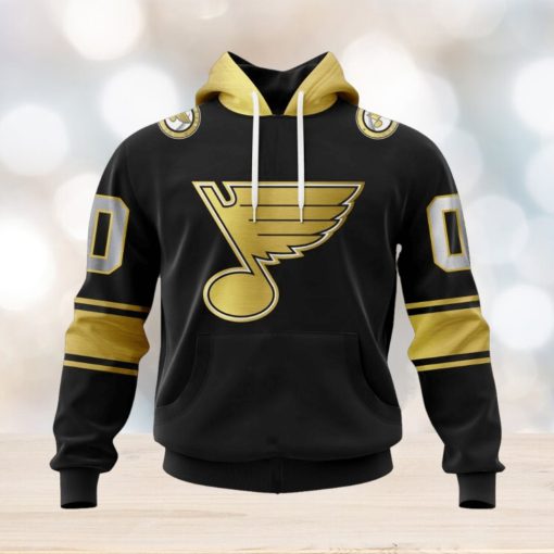 NHL St. Louis Blues Special Black And Gold Design Hoodie