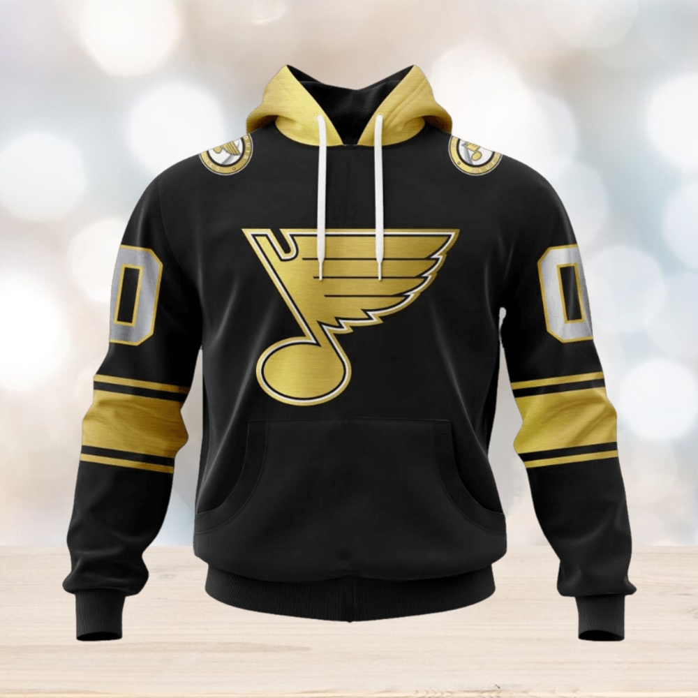 NHL St. Louis Blues Special Black And Gold Design Hoodie NHL St. Louis Blues Special Black And Gold Design Hoodie