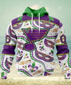 NHL St. Louis Blues Special Mardi Gras Design Hoodie