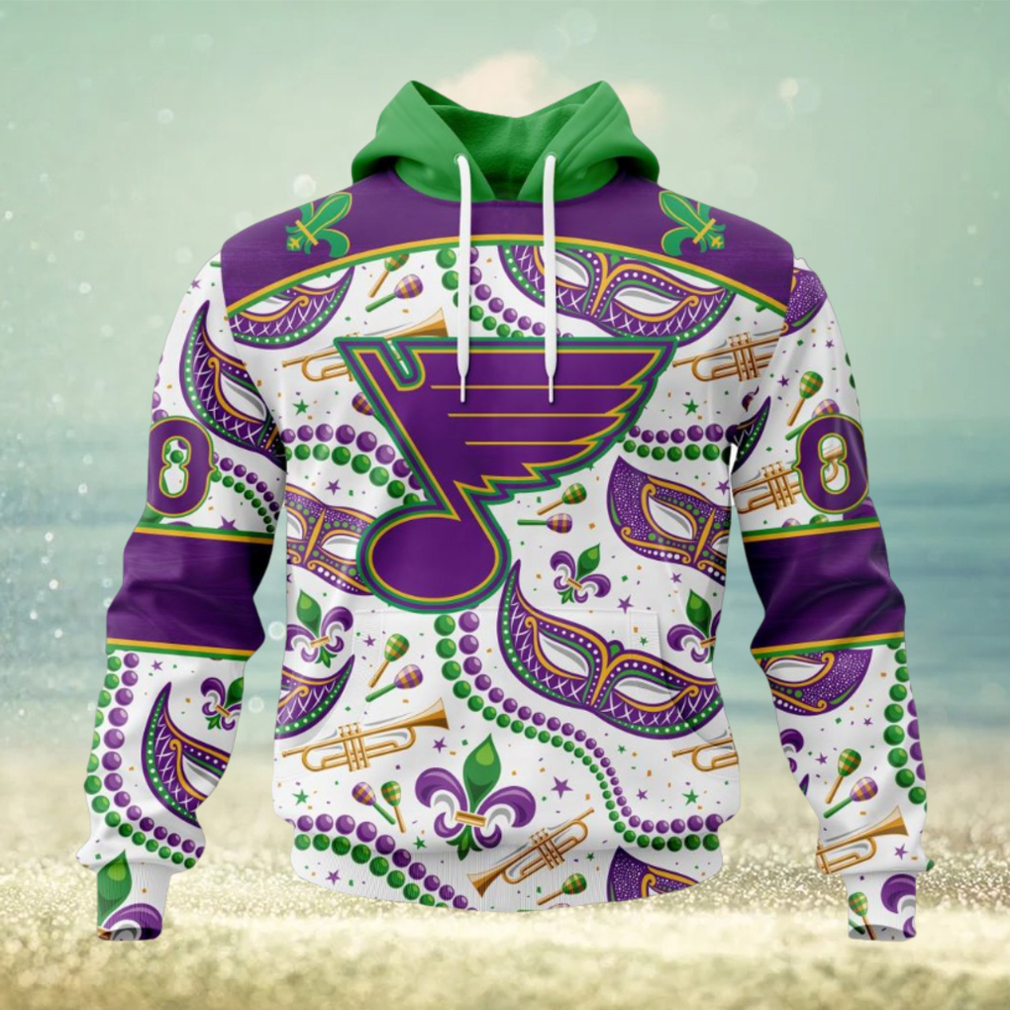 NHL St. Louis Blues Special Mardi Gras Design Hoodie NHL St. Louis Blues Special Mardi Gras Design Hoodie