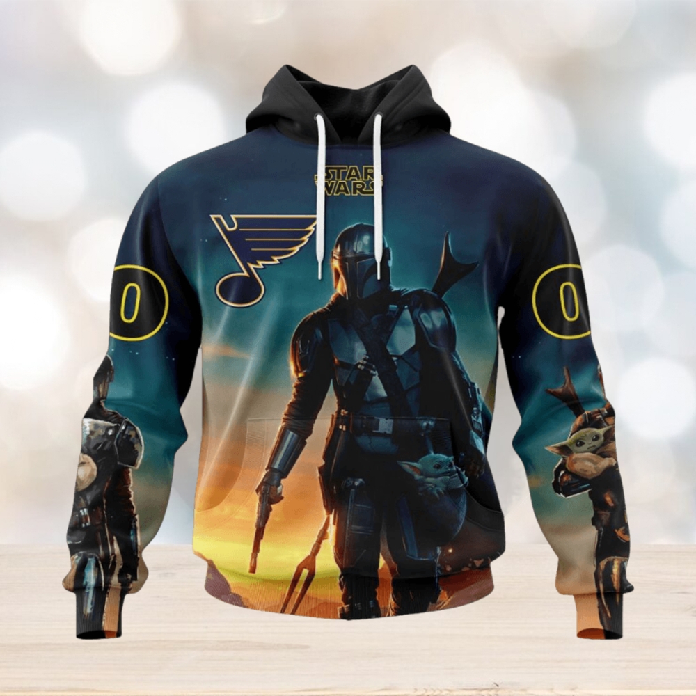 NHL St. Louis Blues Special Star Wars The Mandalorian Design Hoodie NHL St. Louis Blues Special Star Wars The Mandalorian Design Hoodie
