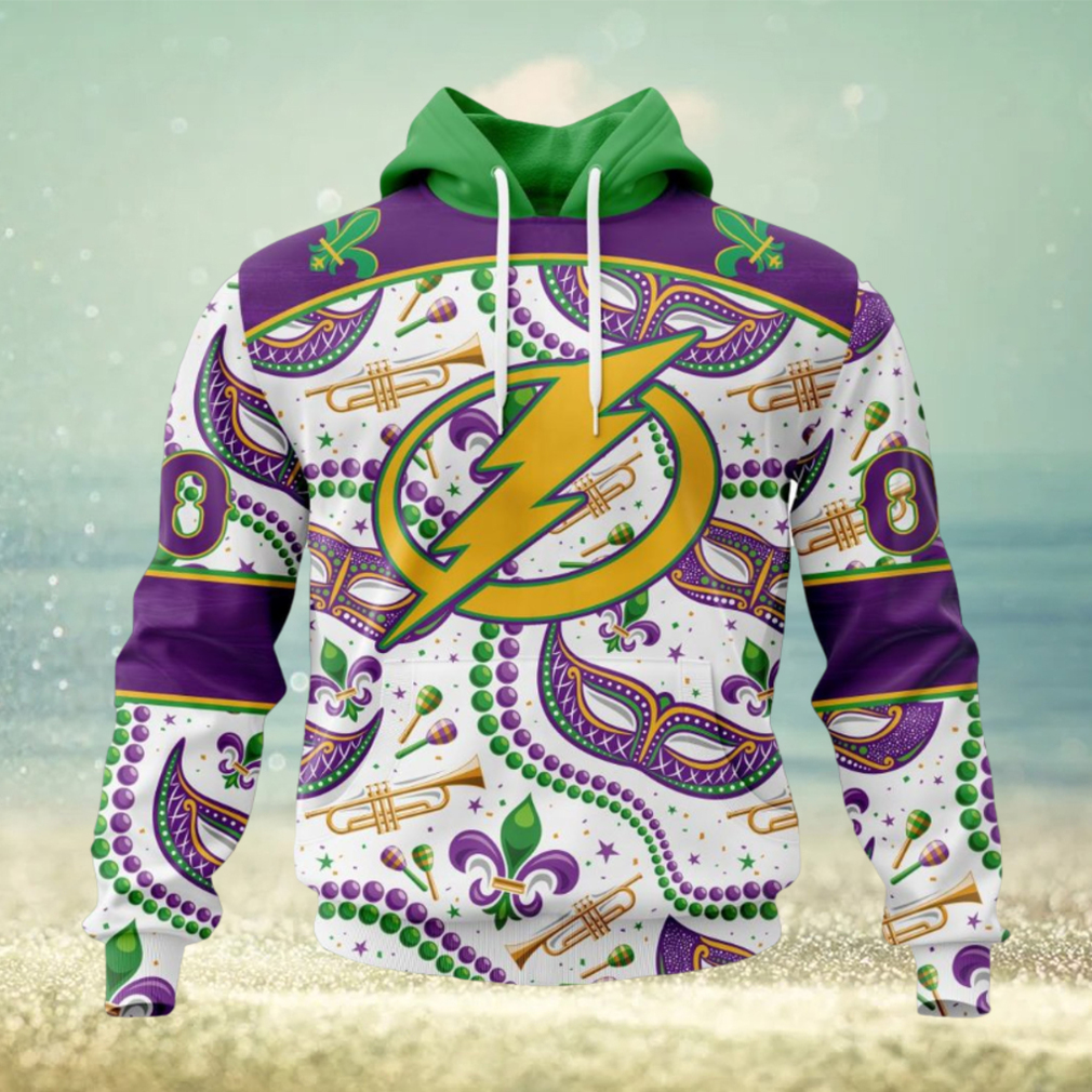 NHL Tampa Bay Lightning Special Mardi Gras Design Hoodie NHL Tampa Bay Lightning Special Mardi Gras Design Hoodie