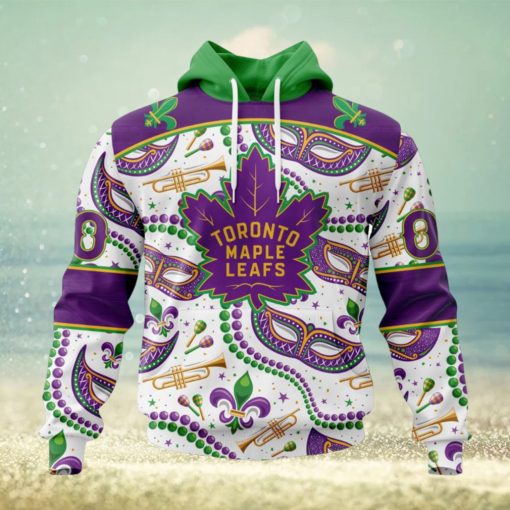 NHL Toronto Maple Leafs Special Mardi Gras Design Hoodie