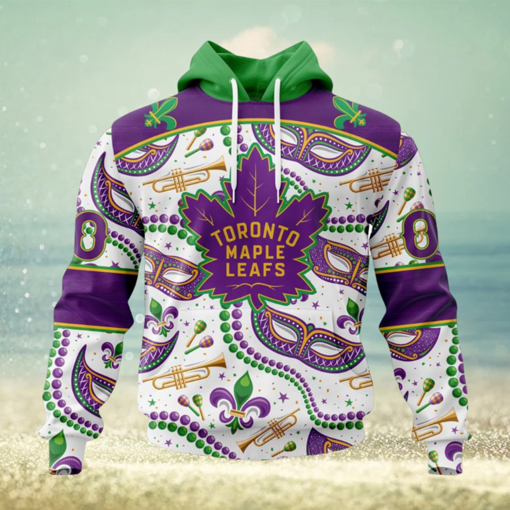 NHL Toronto Maple Leafs Special Mardi Gras Design Hoodie NHL Toronto Maple Leafs Special Mardi Gras Design Hoodie