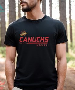 NHL Vancouver Canucks Hockey Canucks Black Skate Logo T Shirt