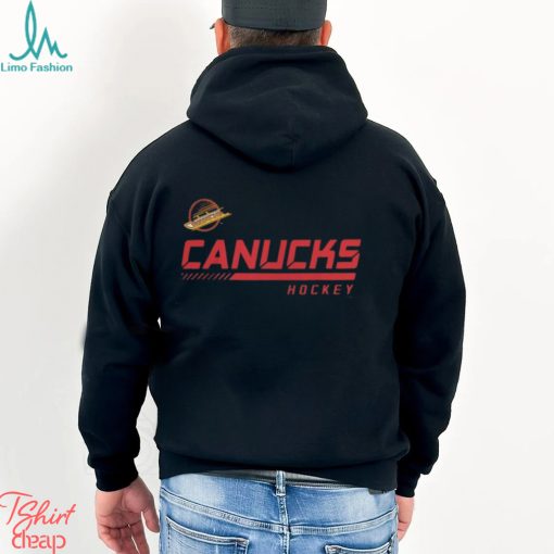 NHL Vancouver Canucks Hockey Canucks Black Skate Logo T Shirt