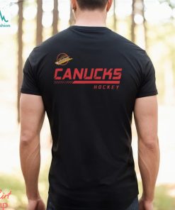 NHL Vancouver Canucks Hockey Canucks Black Skate Logo T Shirt