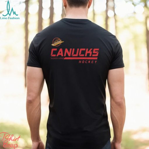 NHL Vancouver Canucks Hockey Canucks Black Skate Logo T Shirt