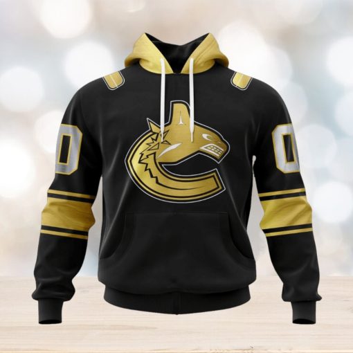 NHL Vancouver Canucks Special Black And Gold Design Hoodie