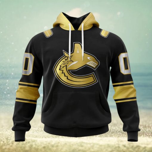 NHL Vancouver Canucks Special Black And Gold Design Hoodie