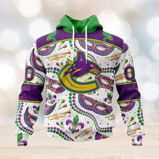 NHL Vancouver Canucks Special Mardi Gras Design Hoodie