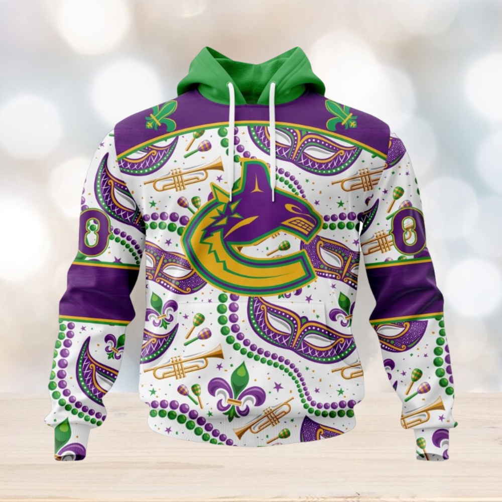 NHL Vancouver Canucks Special Mardi Gras Design Hoodie NHL Vancouver Canucks Special Mardi Gras Design Hoodie