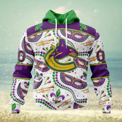 NHL Vancouver Canucks Special Mardi Gras Design Hoodie