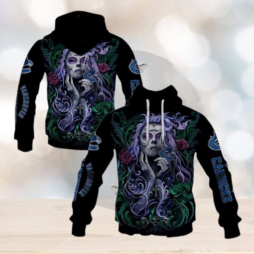NHL Vancouver Canucks Tattoo Girl Artwork 2023 Hoodie