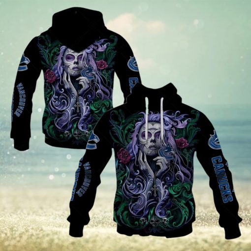 NHL Vancouver Canucks Tattoo Girl Artwork 2023 Hoodie