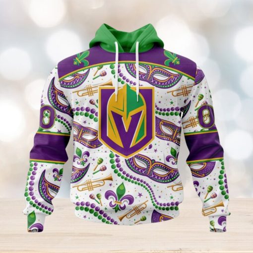 NHL Vegas Golden Knights Special Mardi Gras Design Hoodie