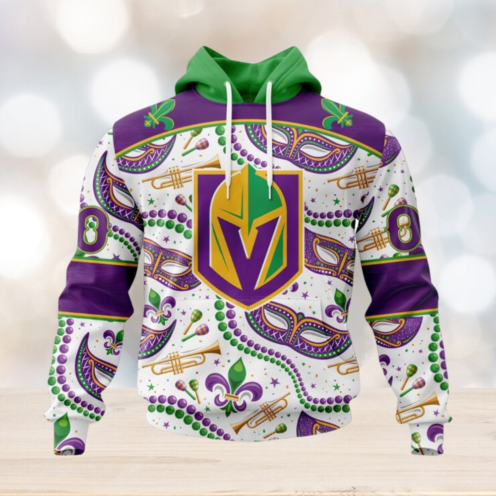 NHL Vegas Golden Knights Special Mardi Gras Design Hoodie NHL Vegas Golden Knights Special Mardi Gras Design Hoodie