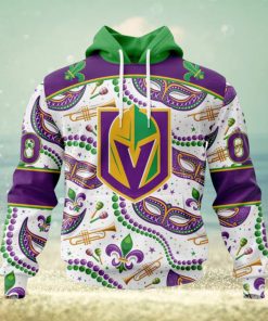 NHL Vegas Golden Knights Special Mardi Gras Design Hoodie