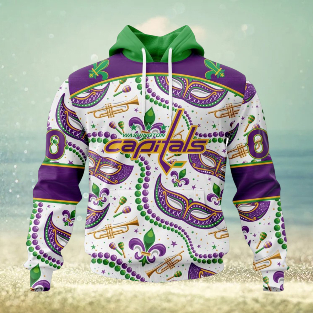 NHL Washington Capitals Special Mardi Gras Design Hoodie NHL Washington Capitals Special Mardi Gras Design Hoodie