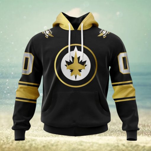 NHL Winnipeg Jets Special Black And Gold Design Hoodie