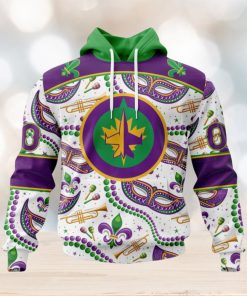 NHL Winnipeg Jets Special Mardi Gras Design Hoodie