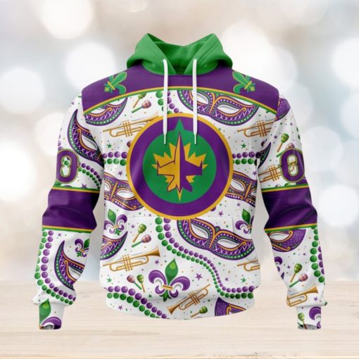 NHL Winnipeg Jets Special Mardi Gras Design Hoodie