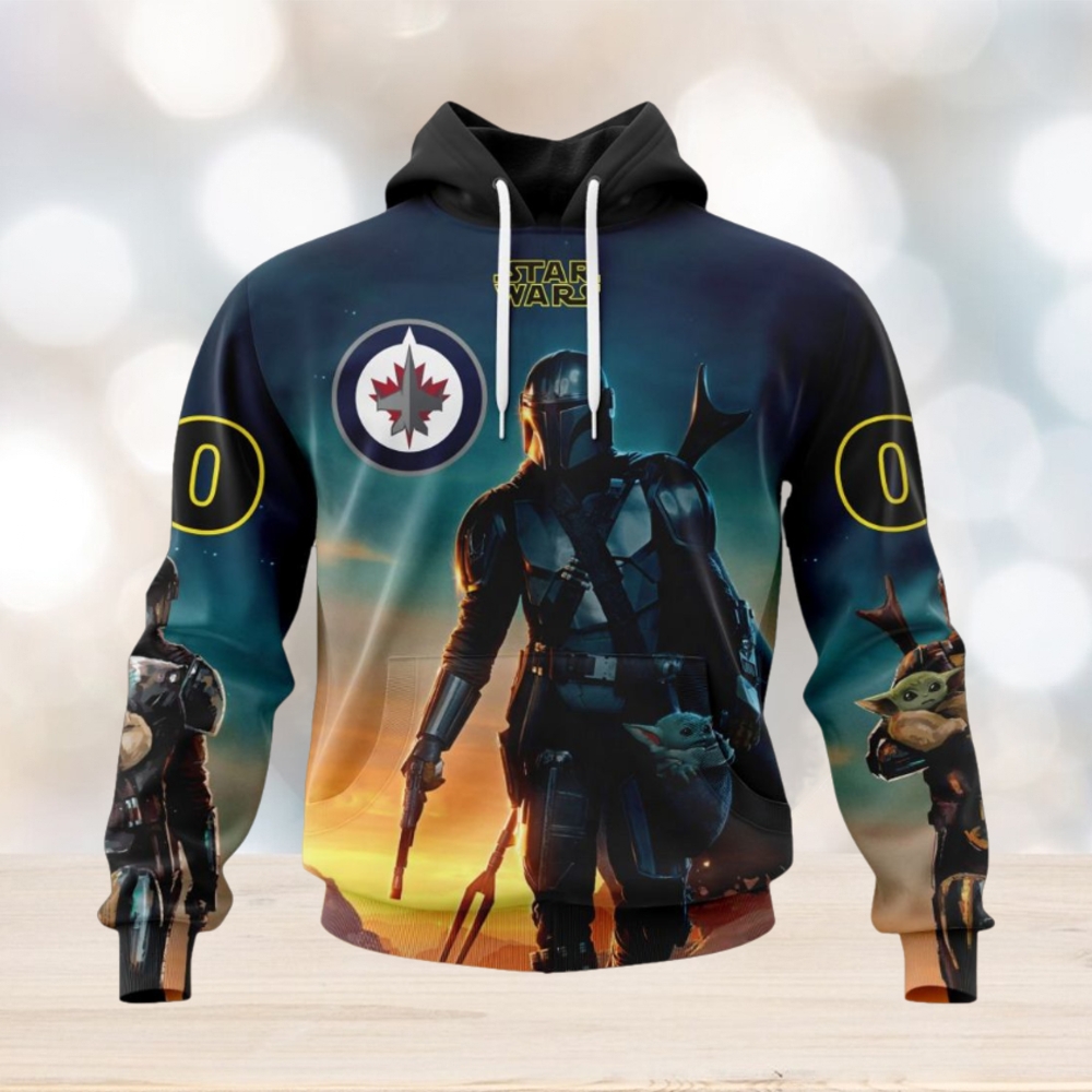 NHL Winnipeg Jets Special Star Wars The Mandalorian Design Hoodie NHL Winnipeg Jets Special Star Wars The Mandalorian Design Hoodie