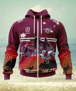NRL Manly Warringah Sea Eagles Custom Name Number Australia’s Day Zip Up Hoodie