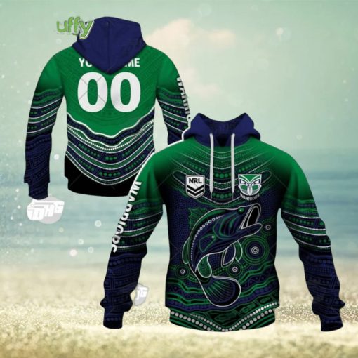 NRL New Zealand Warriors Custom Name Number 2022 Indigenous Fishing Jersey Pullover Hoodie