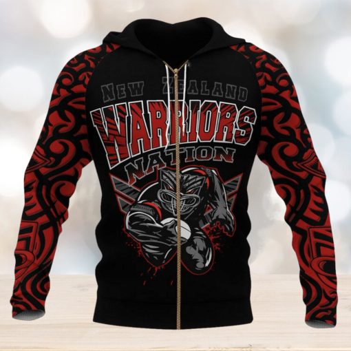 NRL New Zealand Warriors Red Zip Up Hoodie