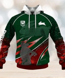 NRL South Sydney Rabbitohs Custom Name Number Fishing T59 Pullover Hoodie