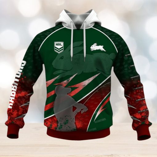 NRL South Sydney Rabbitohs Custom Name Number Fishing T59 Pullover Hoodie