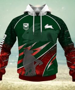 NRL South Sydney Rabbitohs Custom Name Number Fishing T59 Pullover Hoodie