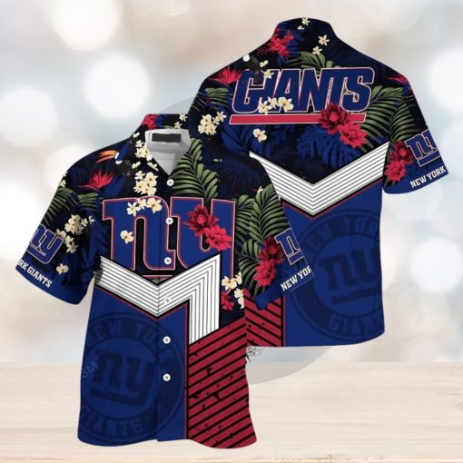 NY Giants Hawaiian Shirt NFL Football Beach Shirt For Summer