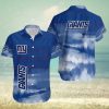 NY Giants Hawaiian Shirt Floral Print American Flag Style Hot Summer