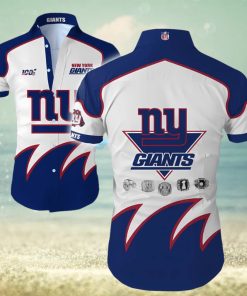 NY Giants Hawaiian Shirt Tropical Shirt Mens Flor Summer