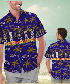 Name Personalized Baltimore Ravens Hawaiian Short Sleeve Shirt