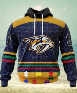 Nashville Predators Hoodie Specialized Design With Fearless Aganst Autism Concept Hoodie