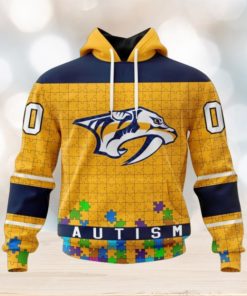 Nashville Predators Hoodie Specialized Unisex Kits Hockey Fights Against Autism Hoodie