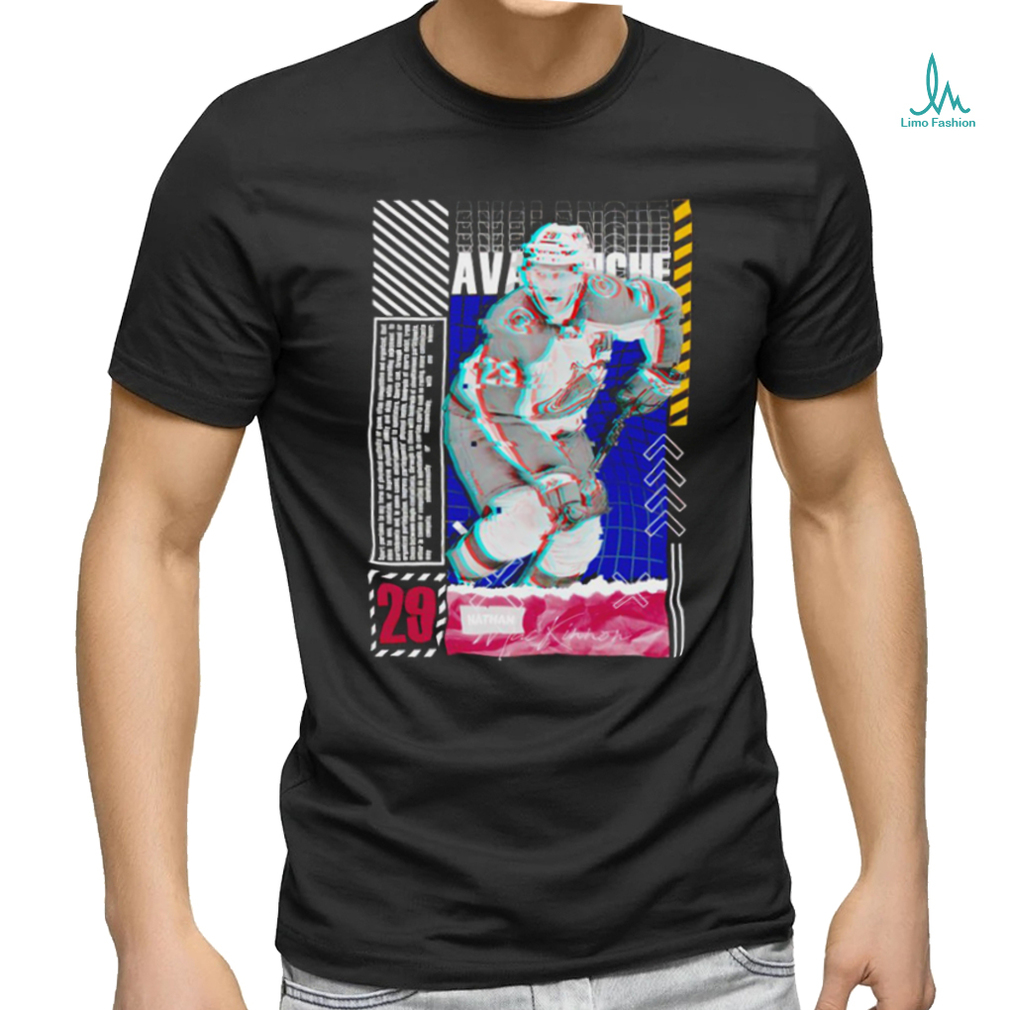 Nathan MacKinnon 29 Colorado Avalanche ice hockey player glitch poster shirt Nathan MacKinnon 29 Colorado Avalanche ice hockey player glitch poster shirt