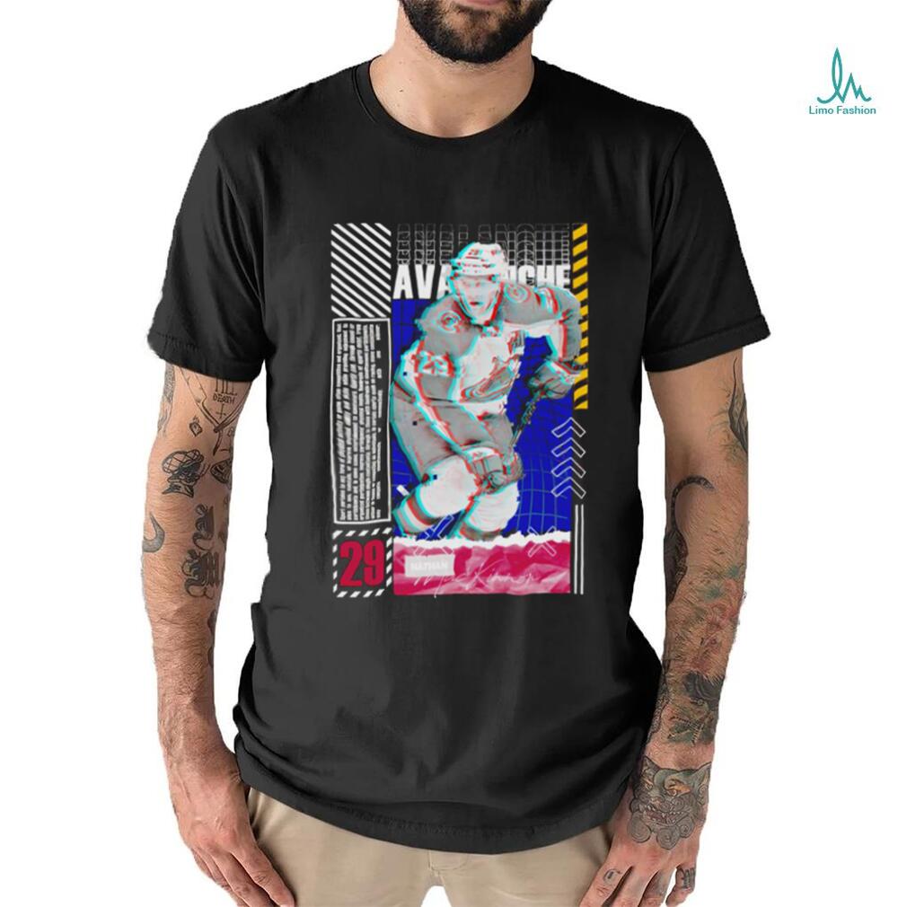 Nathan MacKinnon 29 Colorado Avalanche ice hockey player glitch poster shirt Nathan MacKinnon 29 Colorado Avalanche ice hockey player glitch poster shirt