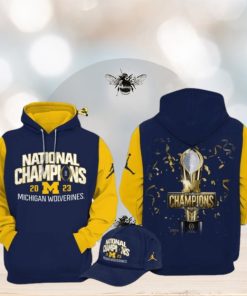 National Champions 2023 Michigan Wolverines Football Cup Blue Design 3D Hoodie