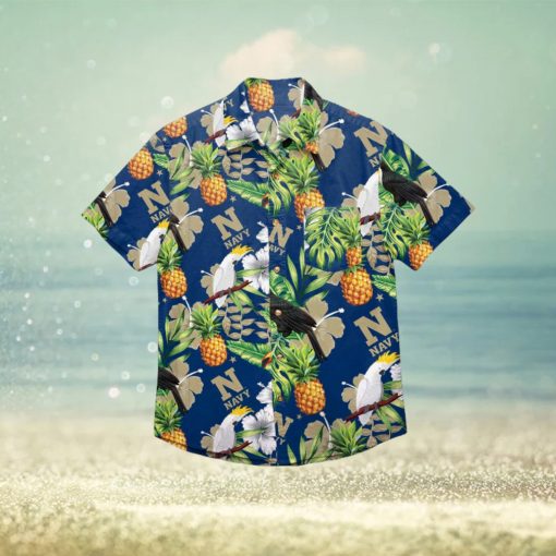 Navy Midshipmen Floral Hawaiian Shirt