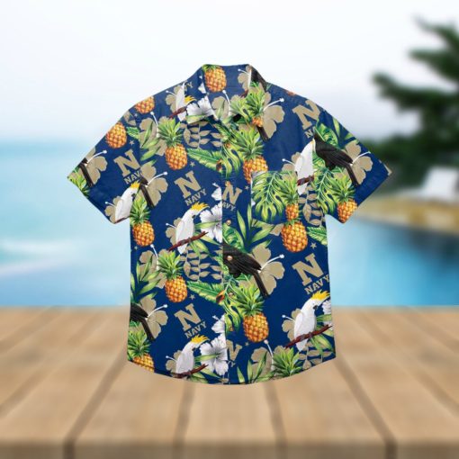 Navy Midshipmen Floral Hawaiian Shirt