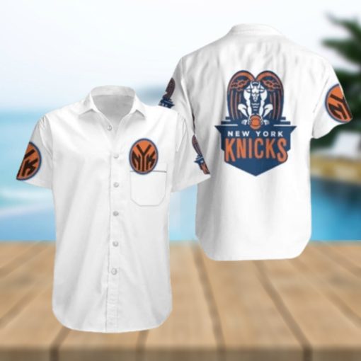 Nba New York Knicks White Mascot Trending Trendy Hawaiian Shirt Aloha Shirt